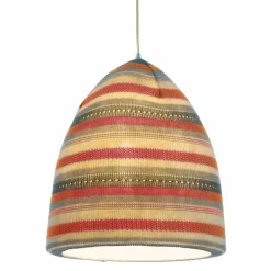 In-es.artdesign Moderne Pendelleuchten-Pendelleuchte aus Nebulit und Wolle In.es.artdesign Flower Stripe