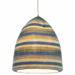 In-es.artdesign Moderne Pendelleuchten-Pendelleuchte aus Nebulit und Wolle In.es.artdesign Flower Stripe