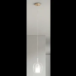 Viadurini Lighting Moderne Pendelleuchten-Pendelleuchte aus Satin und farbigem Glas Made in Italy - Trilly