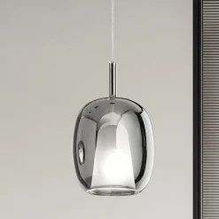 Viadurini Lighting Moderne Pendelleuchten-Pendelleuchte aus Satin und farbigem Glas Made in Italy - Trilly