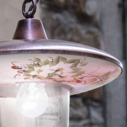 Ferroluce Design Beleuchtung-Pendelleuchte aus schwarzem kupfernem Aluminium mit handgefertigter Dekoration - Latina