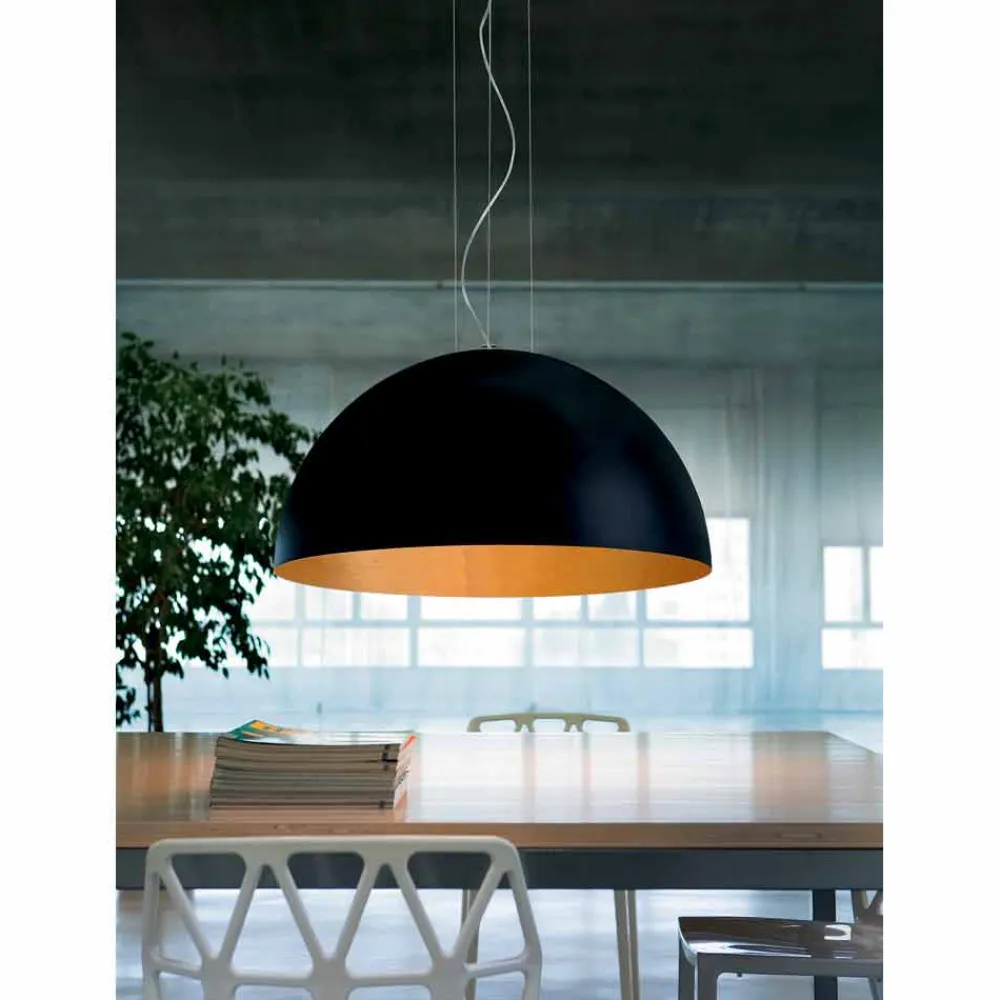Viadurini Lighting Moderne Pendelleuchten-Pendelleuchte Bicolor Stahl 40x H20x L.cavo100cm, Luce