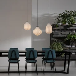 Viadurini Lighting Designer Pendelleuchten-Pendelleuchte Design Länglich aus weißem Filigranglas - Caravan