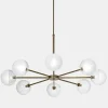 Il Fanale Designer Pendelleuchten-Pendelleuchte 8-flammig aus natürlichem Messing und Glas - Molecola von