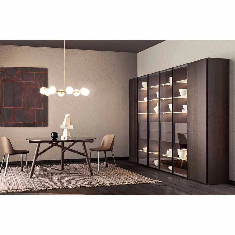 Il Fanale Designer Pendelleuchten-Pendelleuchte 8-flammig aus natürlichem Messing und Glas - Molecola von