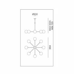 Il Fanale Designer Pendelleuchten-Pendelleuchte 8-flammig aus natürlichem Messing und Glas - Molecola von