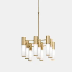 Il Fanale Klassische Pendelleuchten-Pendelleuchte 9-flammig im Messing- und Glasdesign - Etoile von