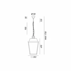 Il Fanale Pendelleuchten Vintage-Pendelleuchte im Industrie Stil aus Messing und Glas Quadro