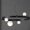 Viadurini Lighting Designer Pendelleuchten-Pendelleuchte im ovalen Design aus schwarzem Aluminium mit Kugeln und Strahlern - Exodus