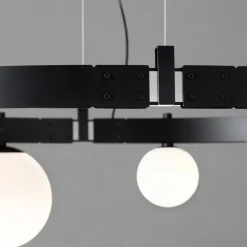 Viadurini Lighting Designer Pendelleuchten-Pendelleuchte im ovalen Design aus schwarzem Aluminium mit Kugeln und Strahlern - Exodus