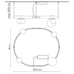 Viadurini Lighting Designer Pendelleuchten-Pendelleuchte im ovalen Design aus schwarzem Aluminium mit Kugeln und Strahlern - Exodus