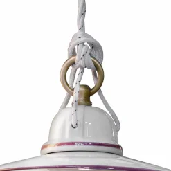 Ferroluce Pendelleuchten Vintage-Pendelleuchte in handbemalter Keramik und Eisendesign - Asti