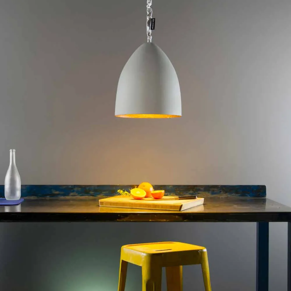 In-es.artdesign Moderne Pendelleuchten-Pendelleuchte Flower S Cement Finish Zement