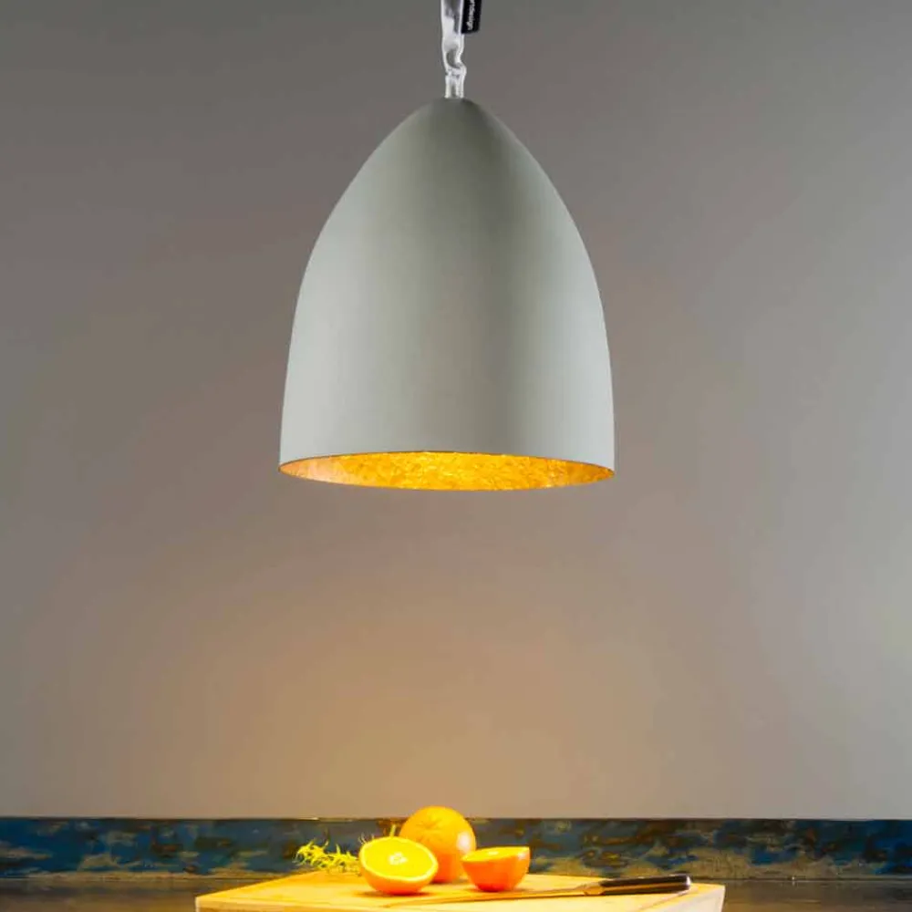 In-es.artdesign Moderne Pendelleuchten-Pendelleuchte Flower S Cement Finish Zement