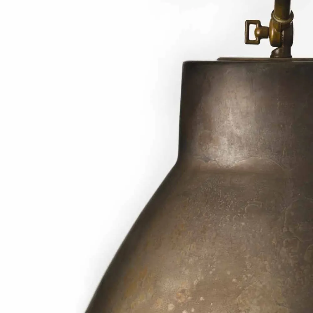 Il Fanale Pendelleuchten Vintage-Pendelleuchte klein mit Schwenkarm aus patinierten Eisen