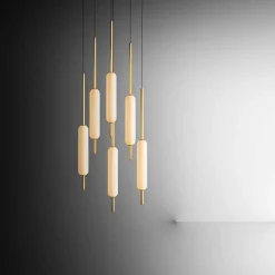 Il Fanale Designer Pendelleuchten-Pendelleuchte mit 1, 3 oder 6 Leuchten in Messing Modernes Design - Typha von