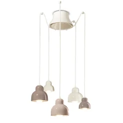 Ferroluce Moderne Pendelleuchten-Pendelleuchte mit 5 farbigen Elementen, hergestellt in Italien – Berimbau