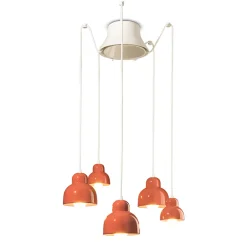 Ferroluce Moderne Pendelleuchten-Pendelleuchte mit 5 farbigen Elementen, hergestellt in Italien – Berimbau