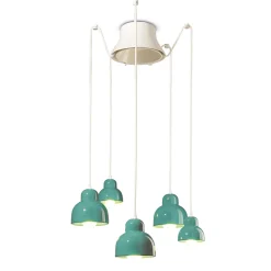 Ferroluce Moderne Pendelleuchten-Pendelleuchte mit 5 farbigen Elementen, hergestellt in Italien – Berimbau