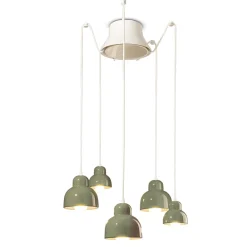 Ferroluce Moderne Pendelleuchten-Pendelleuchte mit 5 farbigen Elementen, hergestellt in Italien – Berimbau