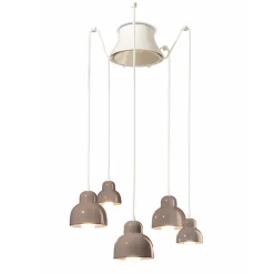 Ferroluce Moderne Pendelleuchten-Pendelleuchte mit 5 farbigen Elementen, hergestellt in Italien – Berimbau