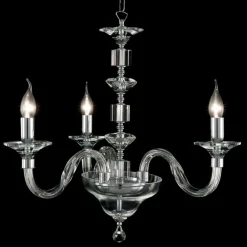 Viadurini Lighting Klassische Kronleuchter-Pendelleuchte mit 3 Leuchten in Glas und Ivy Kristall, hergestellt in Italien