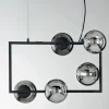 Viadurini Lighting Moderne Pendelleuchten-Pendelleuchte mit 5 Lichtern aus Metall und modernem mundgeblasenem Glas - Birga
