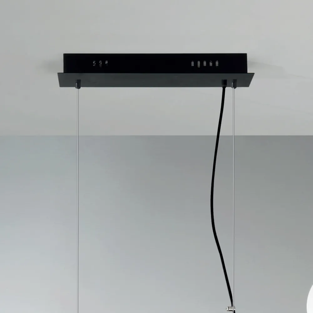 Viadurini Lighting Moderne Pendelleuchten-Pendelleuchte mit 5 Lichtern aus Metall und modernem mundgeblasenem Glas - Birga