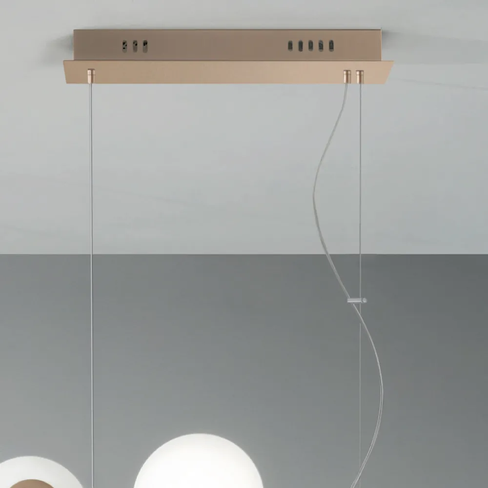 Viadurini Lighting Moderne Pendelleuchten-Pendelleuchte mit 5 Lichtern aus Metall und modernem mundgeblasenem Glas - Birga