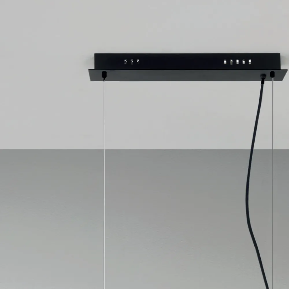 Viadurini Lighting Moderne Pendelleuchten-Pendelleuchte mit 6 Lichtern aus Metall und modernem mundgeblasenem Glas - Birga