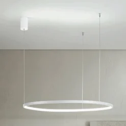 Viadurini Lighting Moderne Pendelleuchten-Pendelleuchte mit horizontaler runder LED-Leuchte aus Metall – Maulbeere