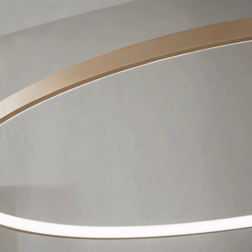 Viadurini Lighting Moderne Pendelleuchten-Pendelleuchte mit horizontaler runder LED-Leuchte aus Metall – Maulbeere