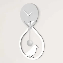 Viadurini Time Design Wanduhren-Pendeluhr Wand des modernen Designs stilisiertes Weiß und Grau - Theben