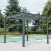 Viadurini in the Garden Gartenideen-Pergola 3x4 m aus anthrazit lackiertem Aluminium mit Kurbel - Levante