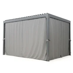 Viadurini in the Garden Gartenideen-Pergola 3x4 m aus anthrazit lackiertem Aluminium mit Kurbel - Levante