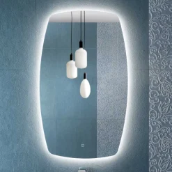 Viadurini Bathroom Badspiegel-Perimeterspiegel mit LED-Hintergrundbeleuchtung, hergestellt in Italien – Sleep