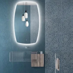 Viadurini Bathroom Badspiegel-Perimeterspiegel mit LED-Hintergrundbeleuchtung, hergestellt in Italien – Sleep