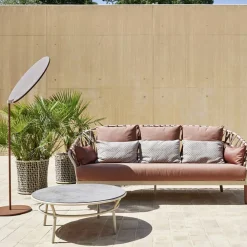 Varaschin Gartenideen-Pflanzgefäß mit Aluminiumstruktur und beigem Geflecht - Emma von