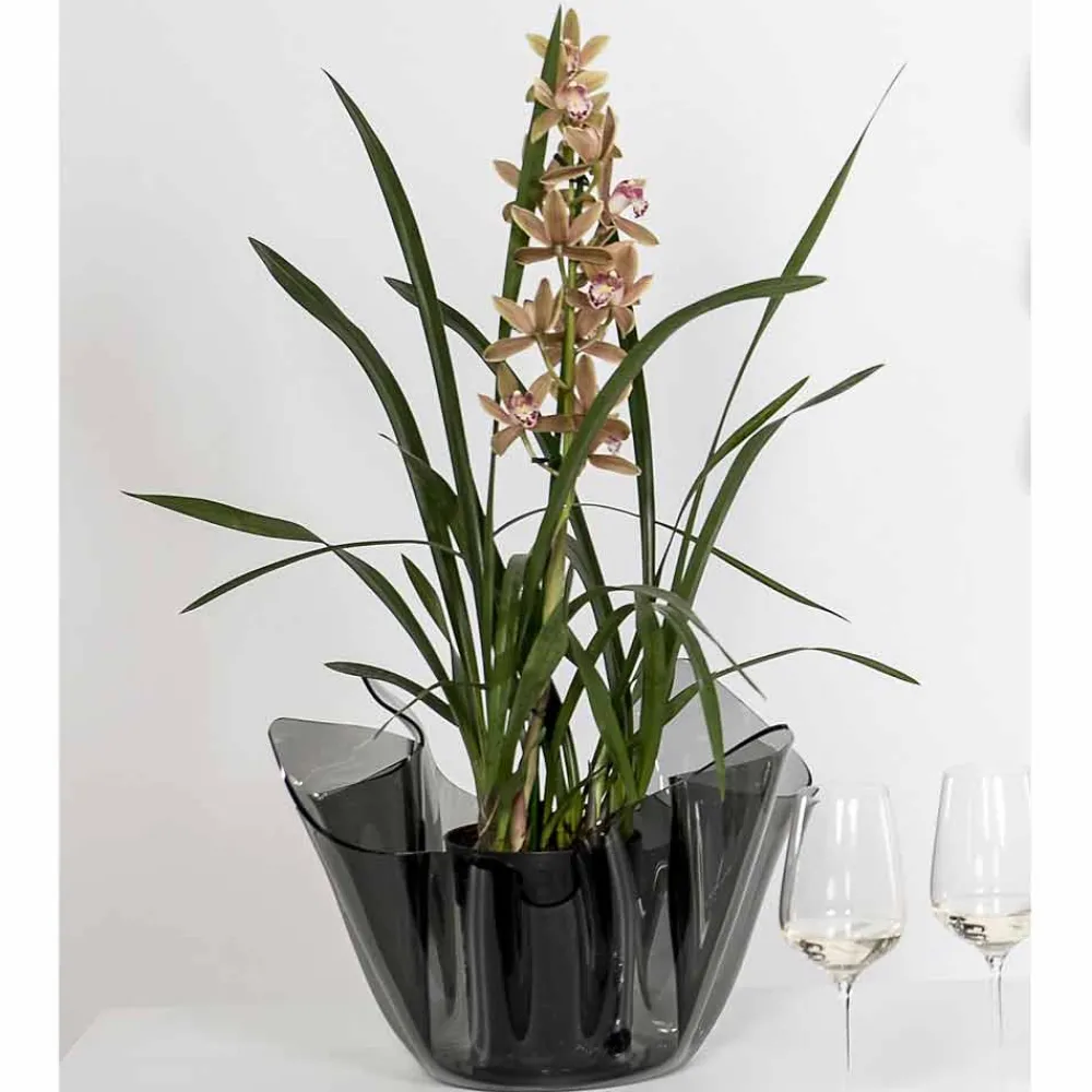 Viadurini Living Deko Vasen-Pina rauchte drapierte Innen- / Außenvase, modernes Design