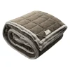 Viadurini Textile Plaid-Plaid aus Baumwollsatin und Chenille mit Lurex-, Kreide- oder Retro-Bordüre - Taupe