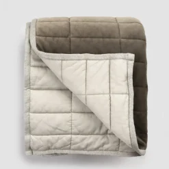 Viadurini Textile Plaid-Plaid aus Baumwollsatin und Chenille mit Lurex-, Kreide- oder Retro-Bordüre - Taupe