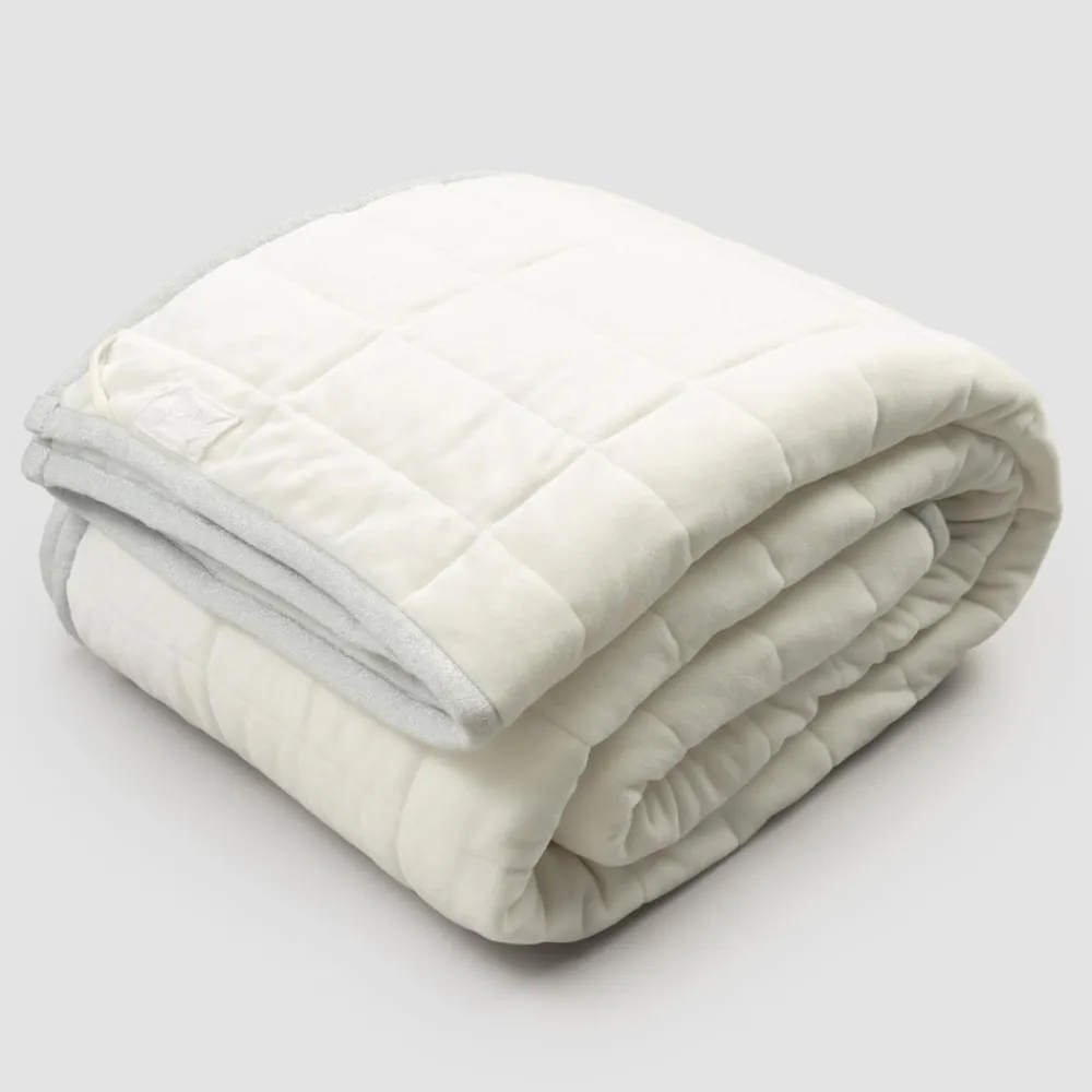 Viadurini Textile Plaid-Plaid aus Baumwollsatin und Chenille mit Lurex-, Kreide- oder Retro-Bordüre - Taupe