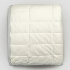 Viadurini Textile Plaid-Plaid aus Baumwollsatin und Chenille mit Lurex-, Kreide- oder Retro-Bordüre - Taupe