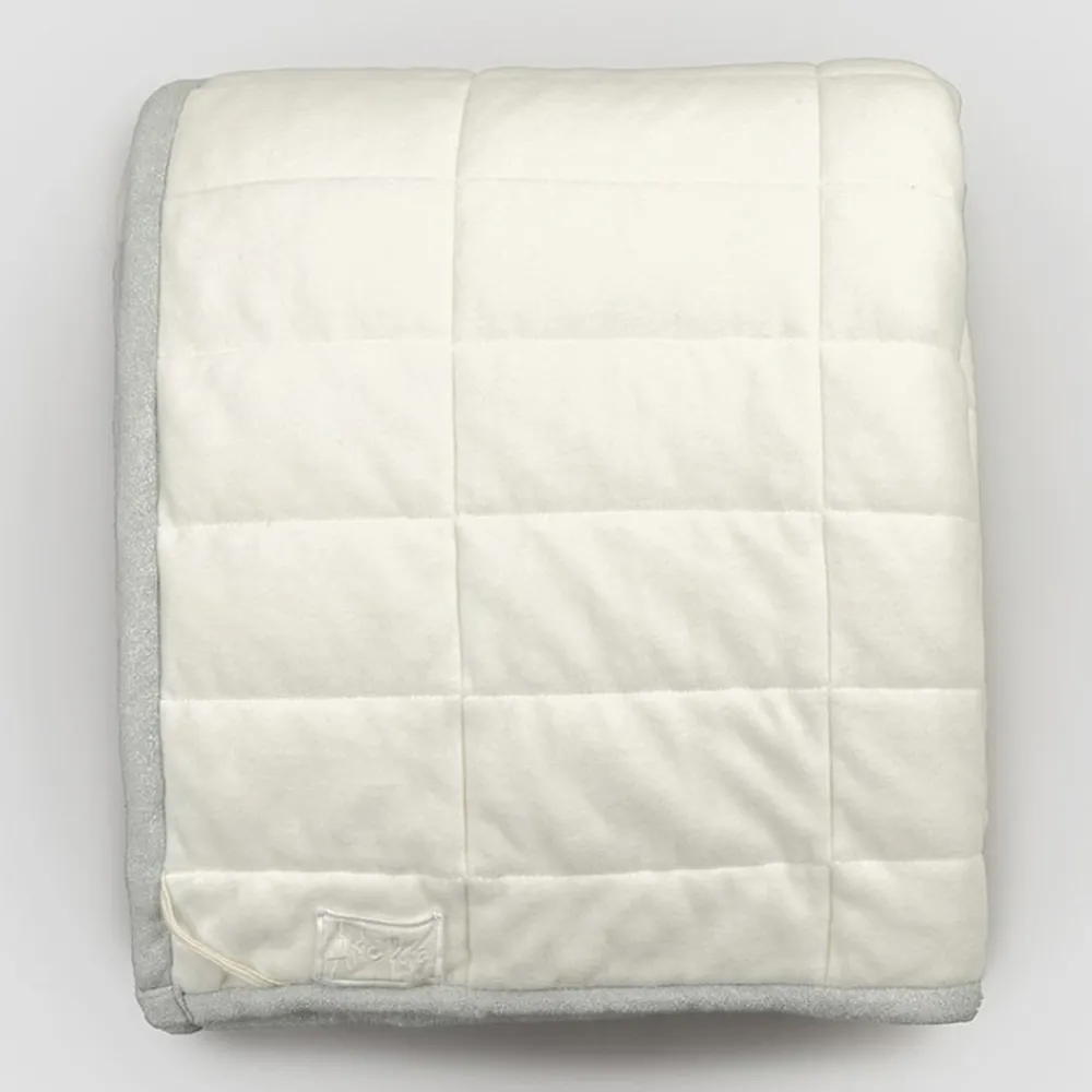 Viadurini Textile Plaid-Plaid aus Baumwollsatin und Chenille mit Lurex-, Kreide- oder Retro-Bordüre - Taupe