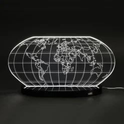 Viadurini Lighting Moderne Tischlampen-Planisphere Led Tischlampe aus lasergraviertem Acrylglas - Rihanna