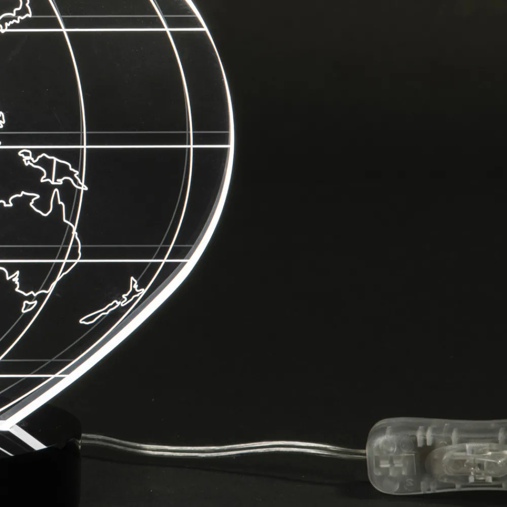 Viadurini Lighting Moderne Tischlampen-Planisphere Led Tischlampe aus lasergraviertem Acrylglas - Rihanna