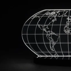 Viadurini Lighting Moderne Tischlampen-Planisphere Led Tischlampe aus lasergraviertem Acrylglas - Rihanna
