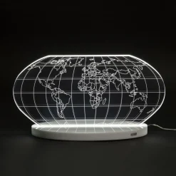 Viadurini Lighting Moderne Tischlampen-Planisphere Led Tischlampe aus lasergraviertem Acrylglas - Rihanna