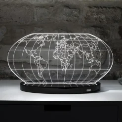 Viadurini Lighting Moderne Tischlampen-Planisphere Led Tischlampe aus lasergraviertem Acrylglas - Rihanna