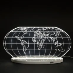 Viadurini Lighting Moderne Tischlampen-Planisphere Led Tischlampe aus lasergraviertem Acrylglas - Rihanna
